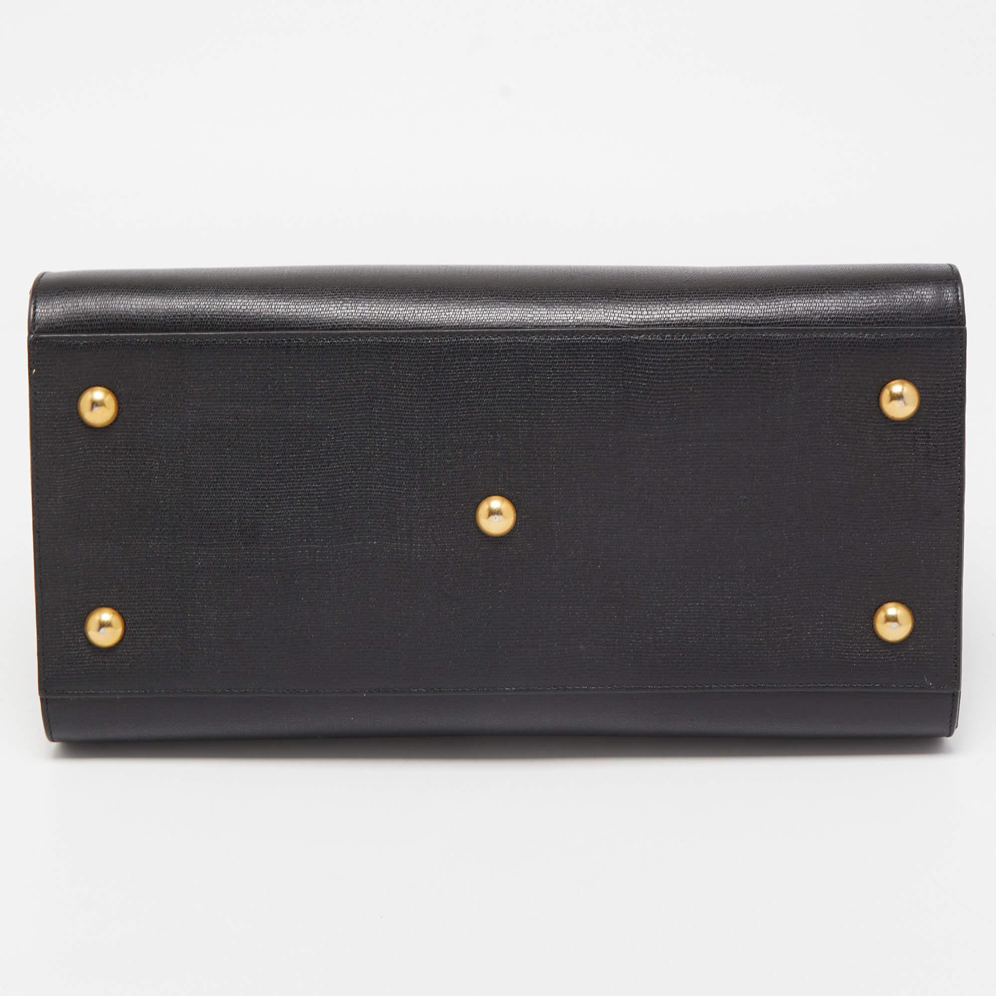 Saint Laurent Black Leather Medium Cabas Chyc Tote 1