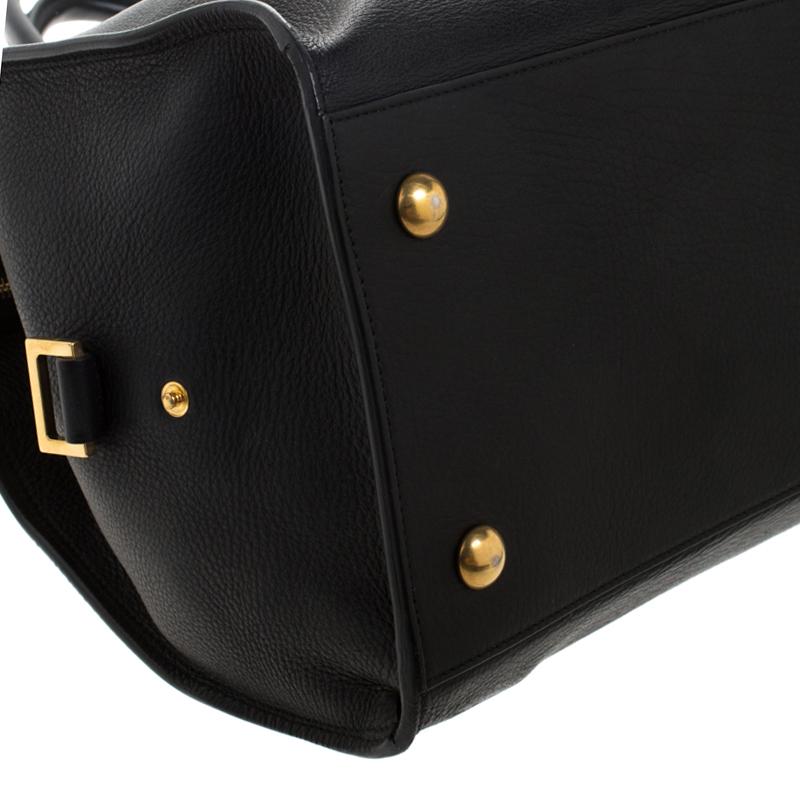 Saint Laurent Black Leather Medium Cabas Chyc Tote 2