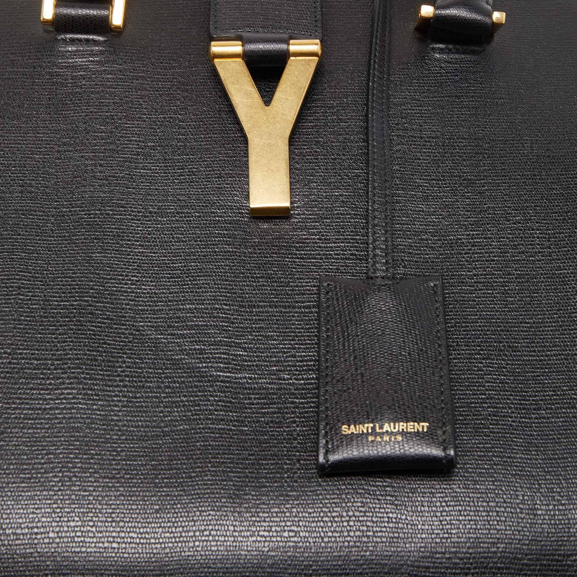 Saint Laurent Black Leather Medium Cabas Chyc Tote 2
