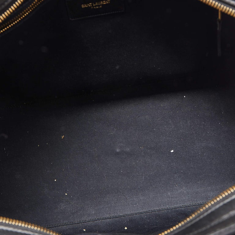 Saint Laurent Black Leather Medium Cabas Chyc Tote