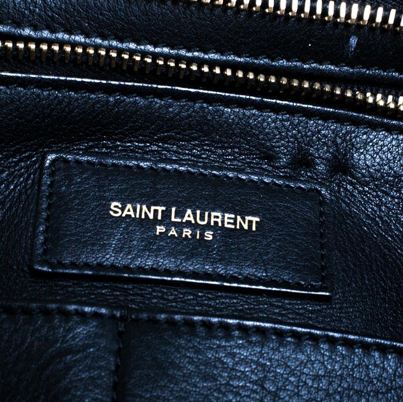 Saint Laurent Black Leather Medium Cabas Chyc Tote 4