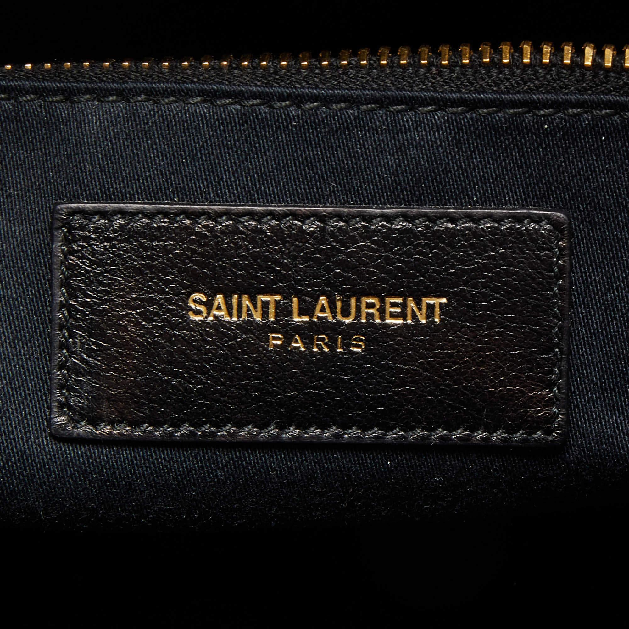 Saint Laurent Black Leather Medium Cabas Chyc Tote 4
