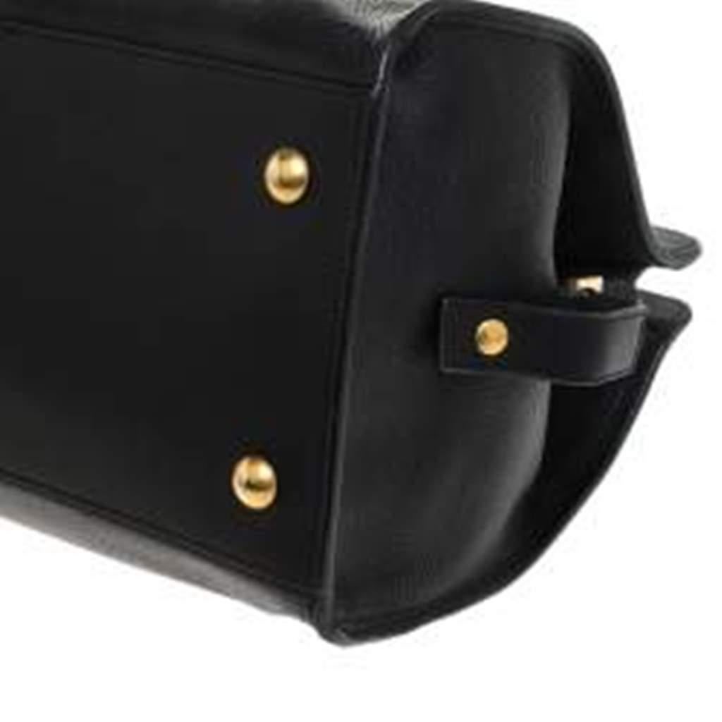 Saint Laurent Black Leather Medium Cabas Chyc Tote 4