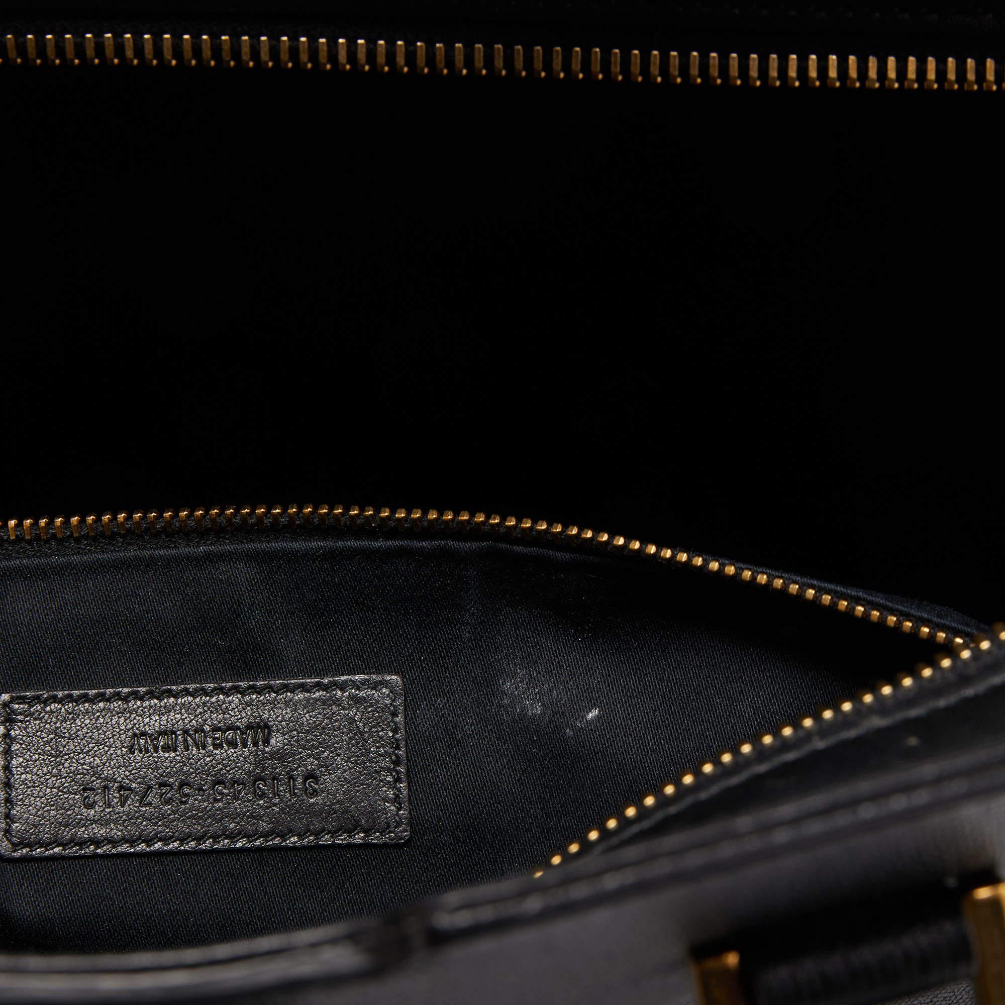 Saint Laurent Black Leather Medium Cabas Chyc Tote 5