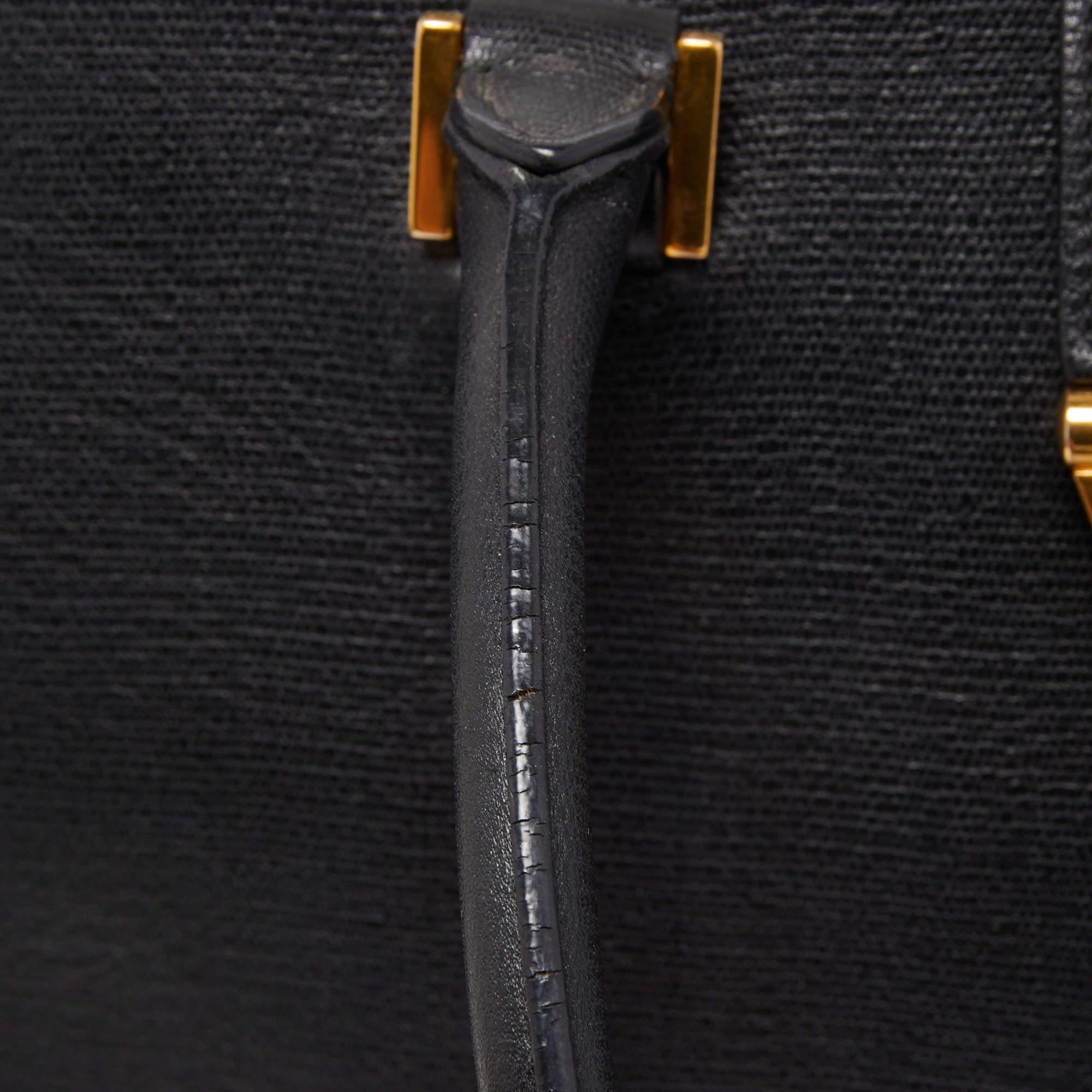 Saint Laurent Black Leather Medium Cabas Chyc Tote 5