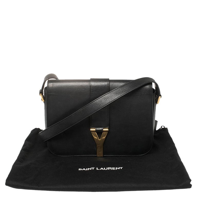 Saint Laurent Black Leather Medium Chyc Flap Bag at 1stDibs