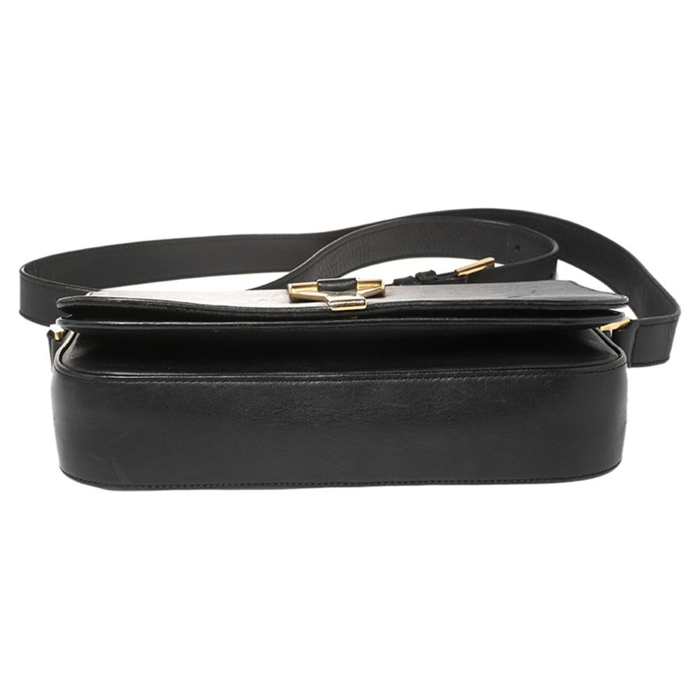 Women's Saint Laurent Black Leather Medium Chyc Flap Bag