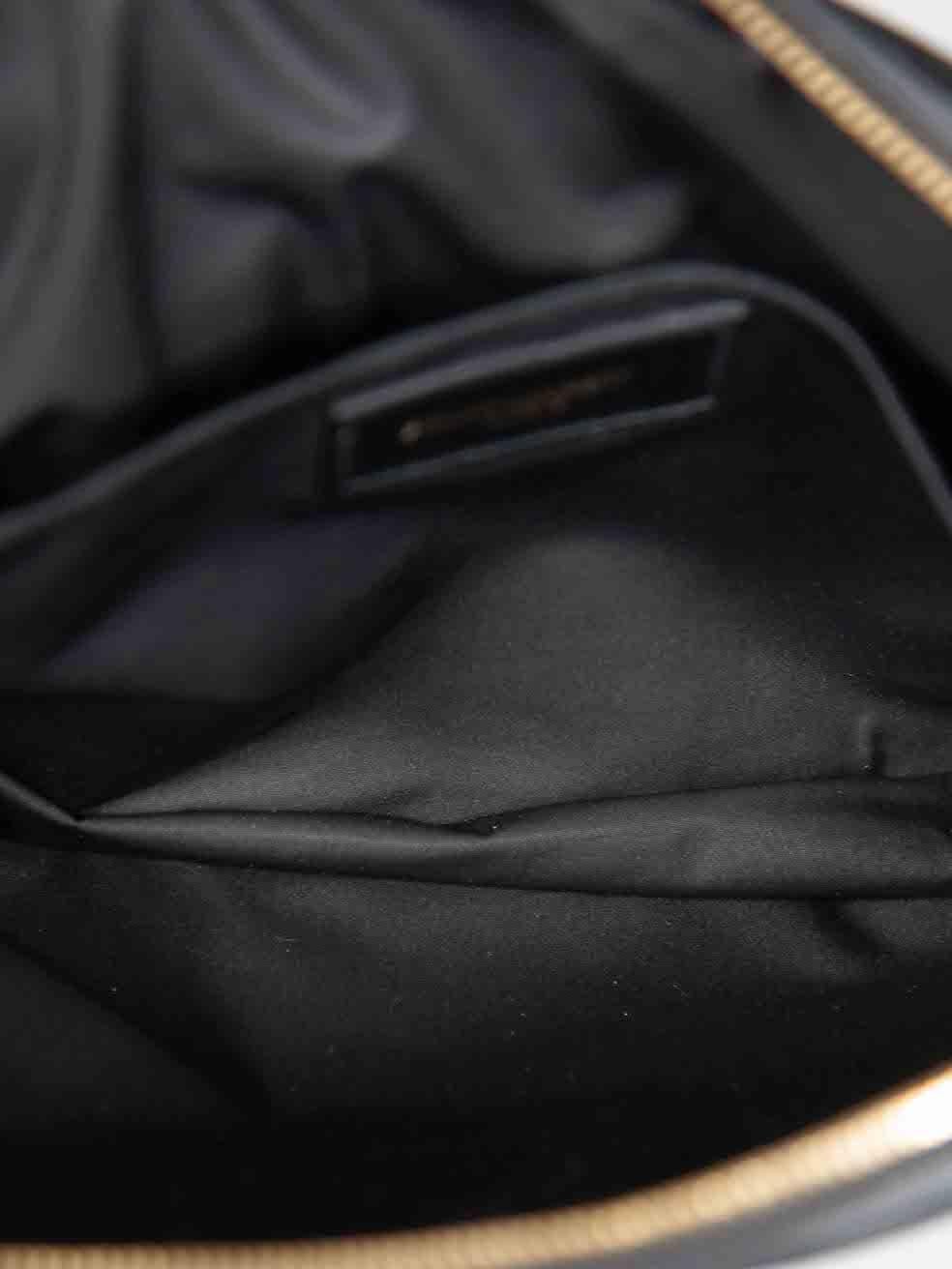 Saint Laurent Black Leather Medium Clutch Bag For Sale 1