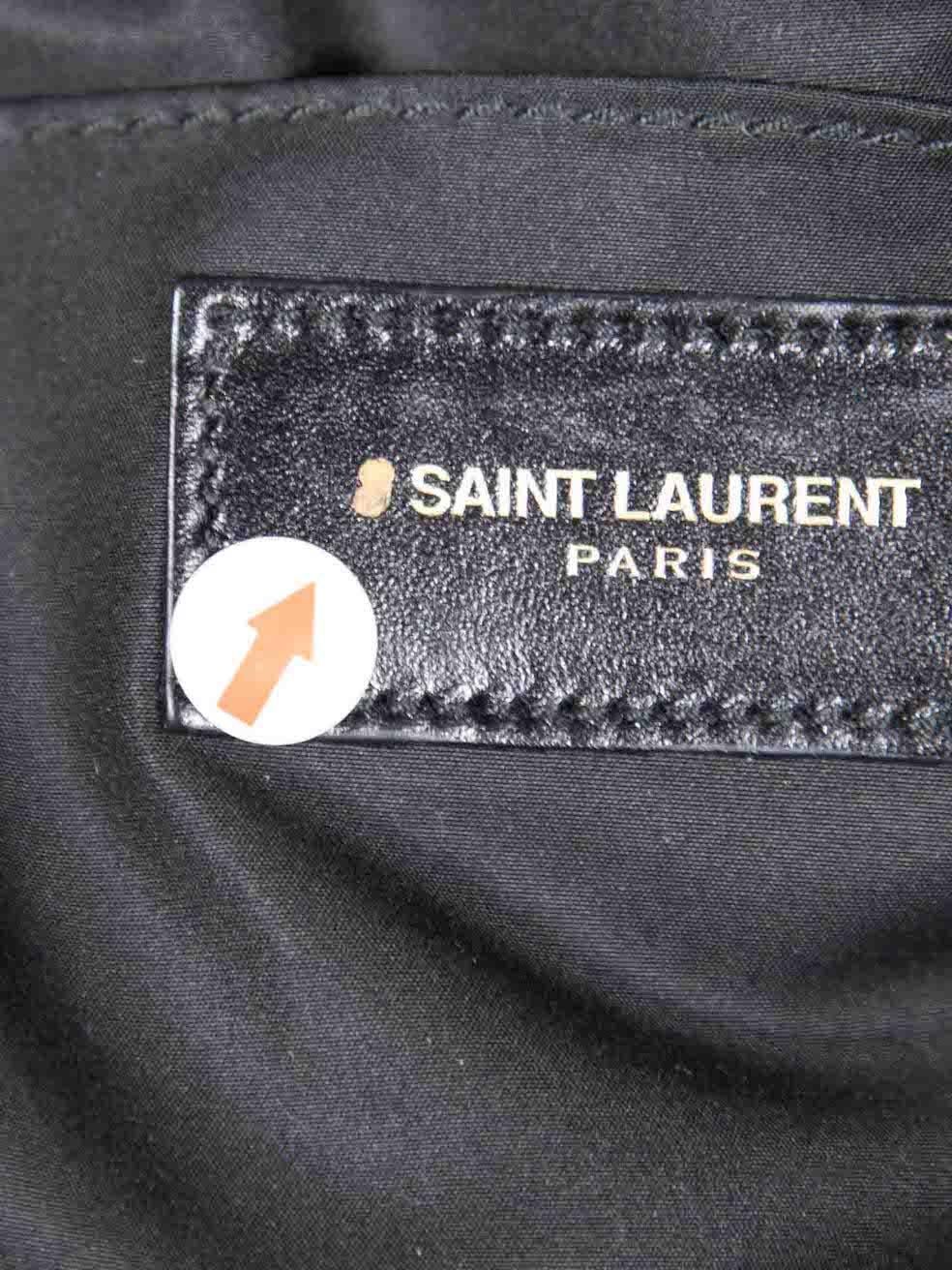 Saint Laurent Black Leather Medium Clutch Bag For Sale 2