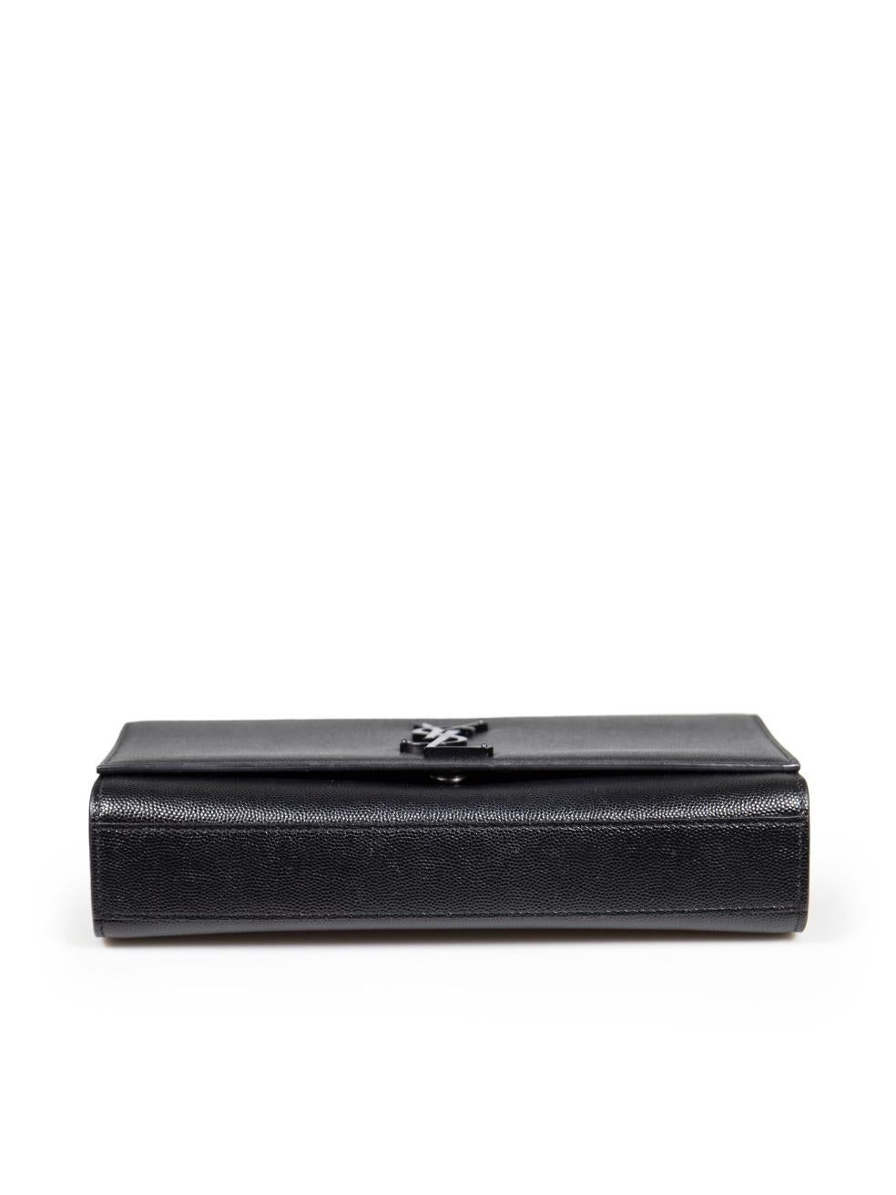 Saint Laurent Black Leather Medium Kate Grain de Poudre Embossed Shoulder Bag 1