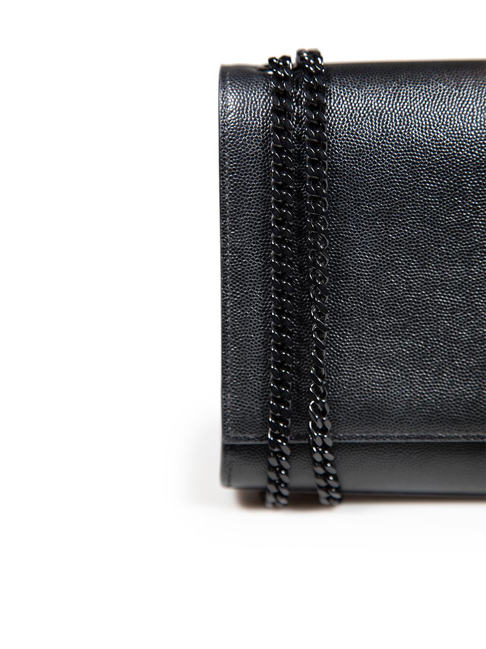 Saint Laurent Black Leather Medium Kate Grain de Poudre Embossed Shoulder Bag 3