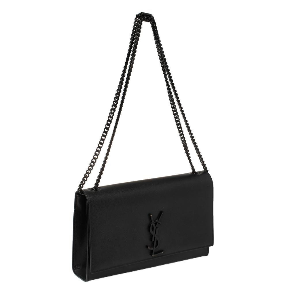 Women's Saint Laurent Black Leather Medium Kate Shoulder Bag
