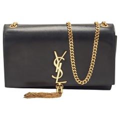 Saint Laurent Black Leather Medium Kate Tassel Chain Bag