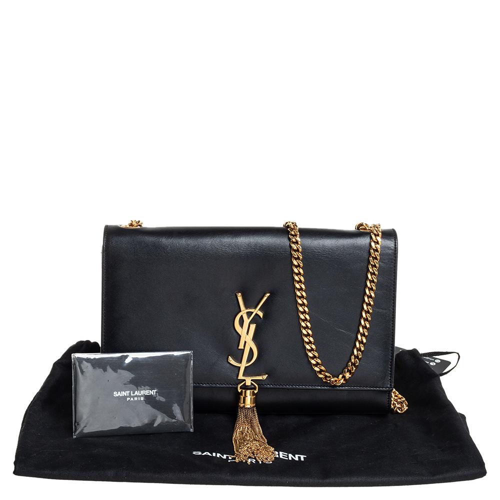 Saint Laurent Black Leather Medium Kate Tassel Shoulder Bag 9