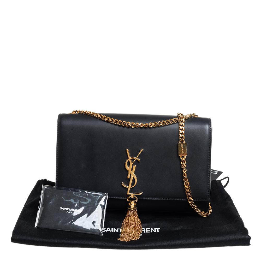 Saint Laurent Black Leather Medium Kate Tassel Shoulder Bag 9