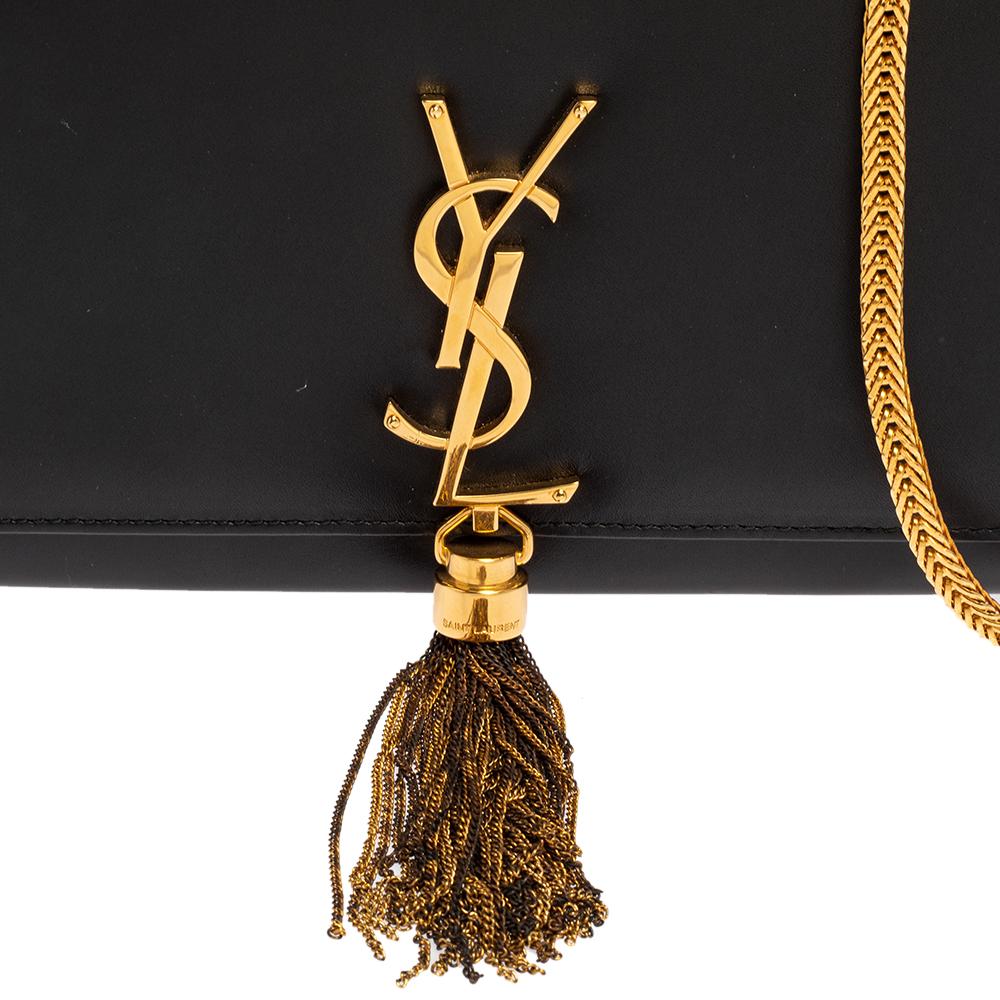 Saint Laurent Schwarzes Leder Medium Kate Tassel Umhängetasche 2