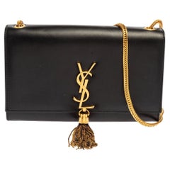 Saint Laurent Black Leather Medium Kate Tassel Shoulder Bag