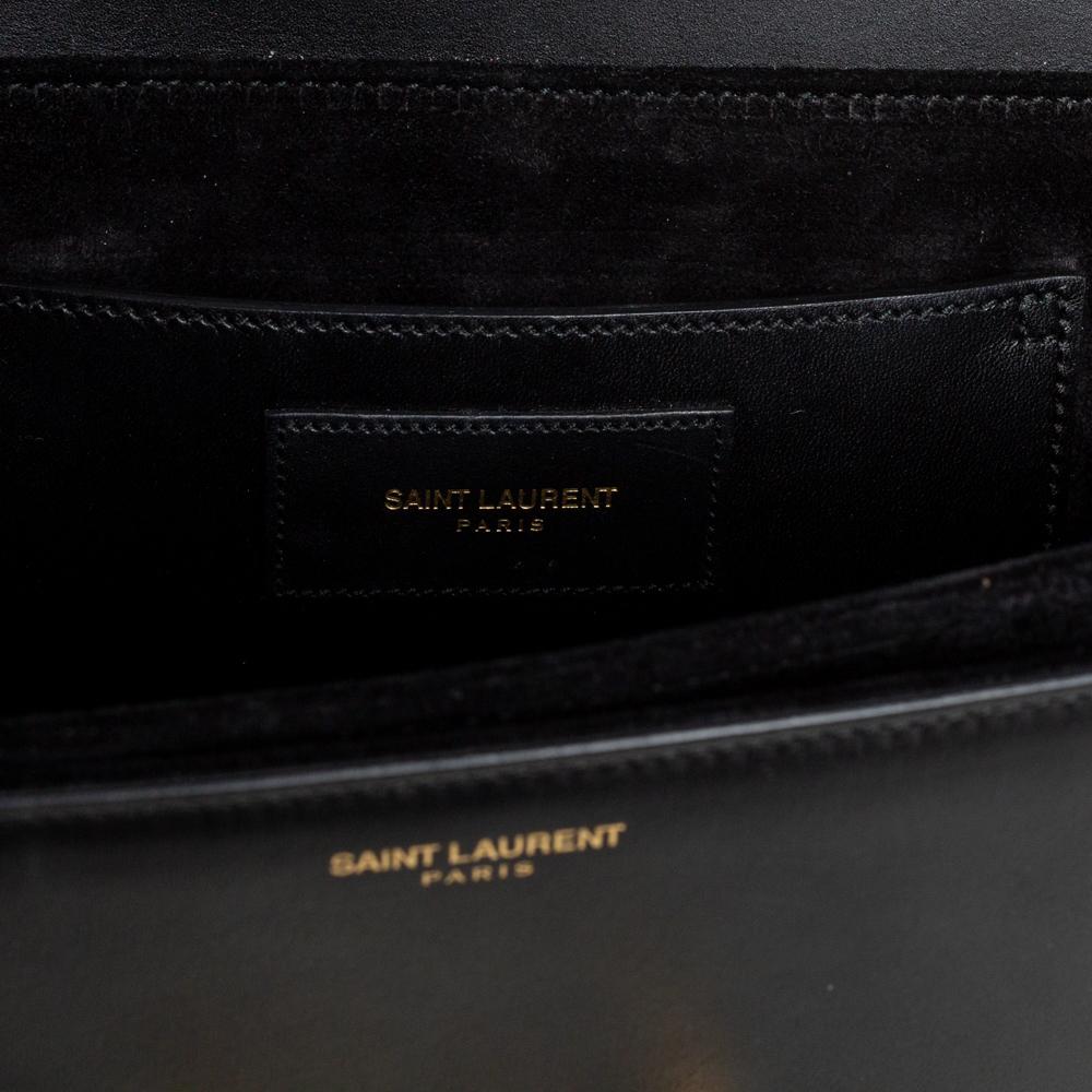 Saint Laurent Black Leather Medium Lulu Shoulder Bag 4