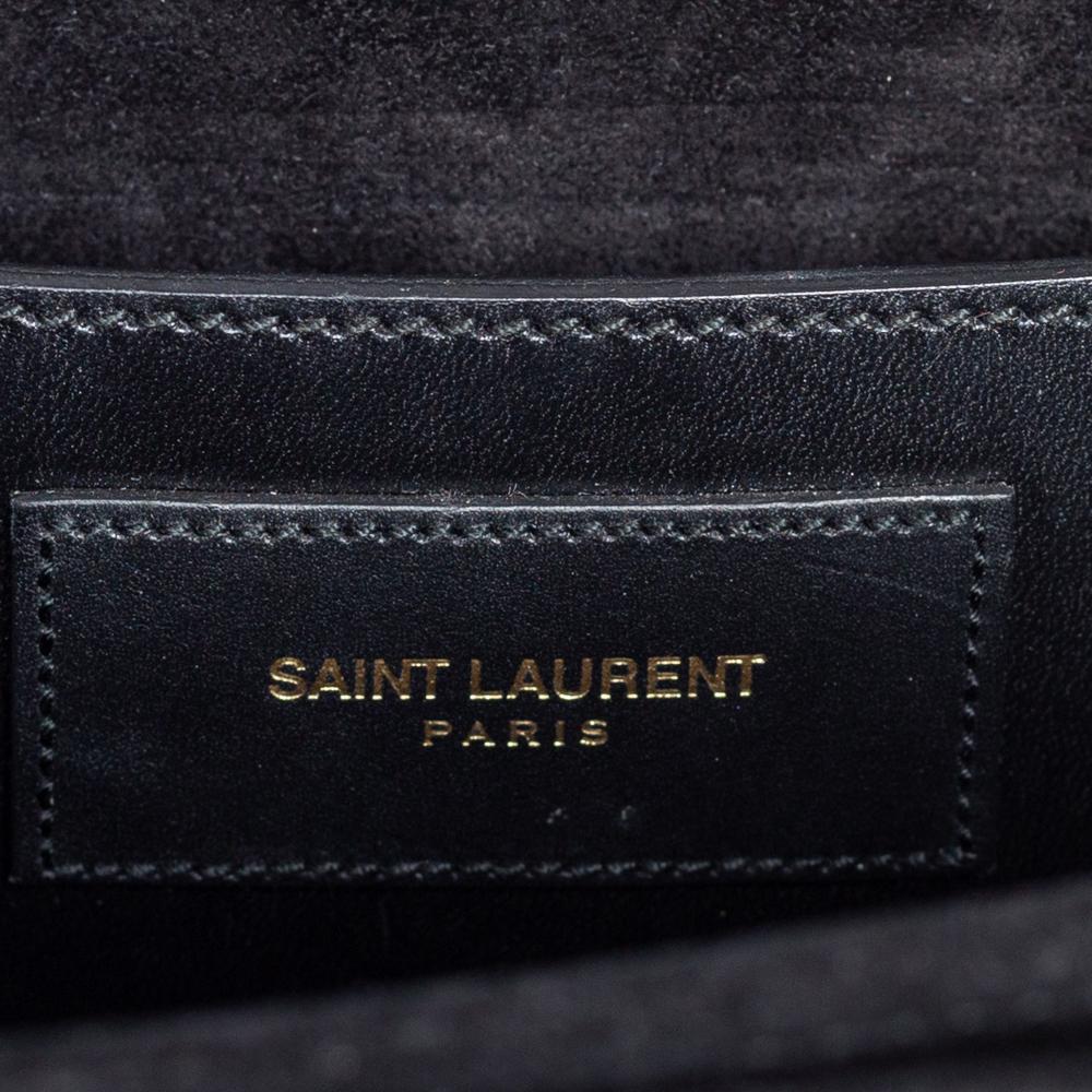 Saint Laurent Black Leather Medium Lulu Shoulder Bag 5