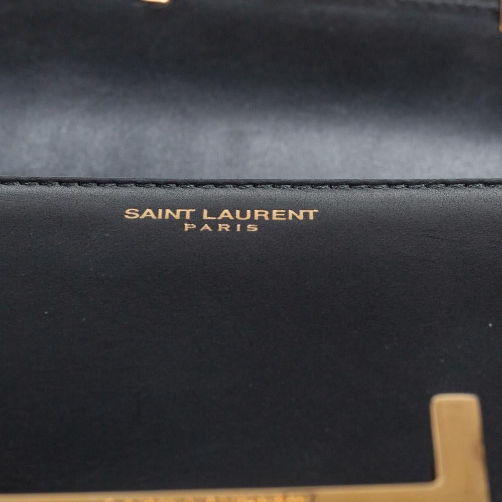 Saint Laurent Black Leather Medium Lulu Shoulder Bag 7