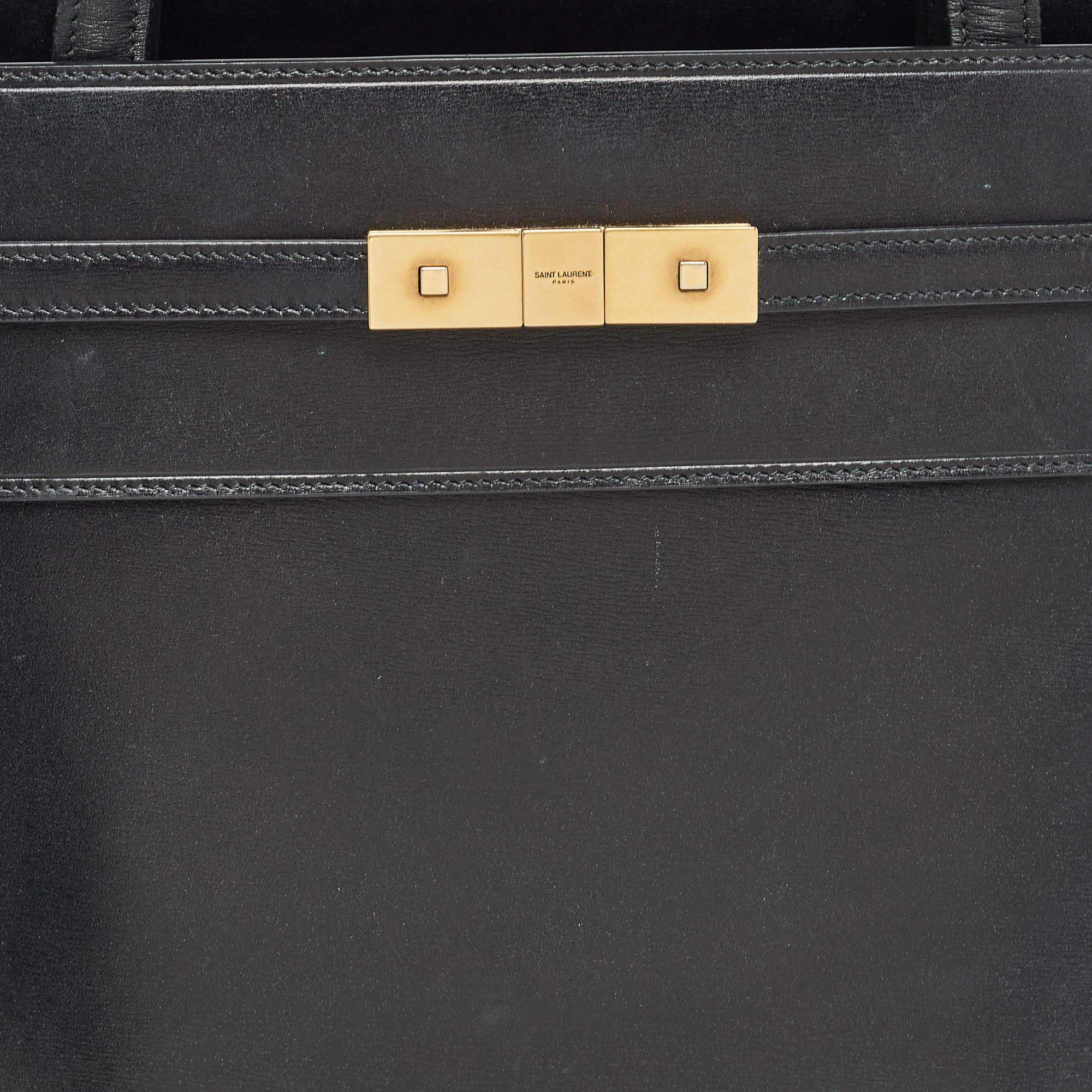 Saint Laurent Black Leather Medium Manhattan Tote 1