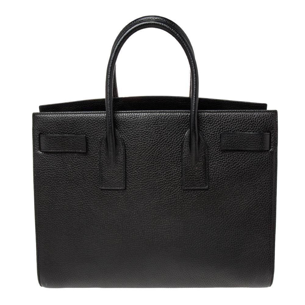 Saint Laurent Black Leather Medium Sac De Jour Tote 5
