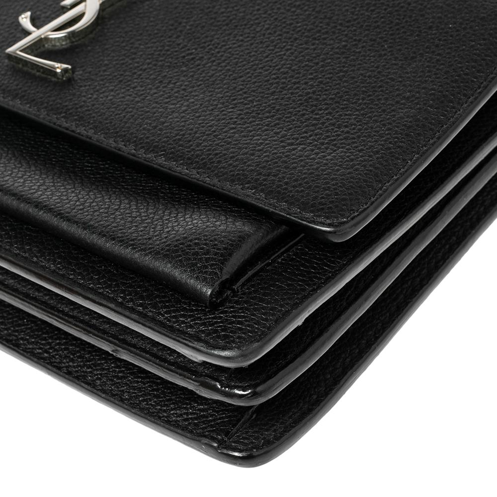 Saint Laurent Black Leather Medium Sunset Shoulder Bag 6