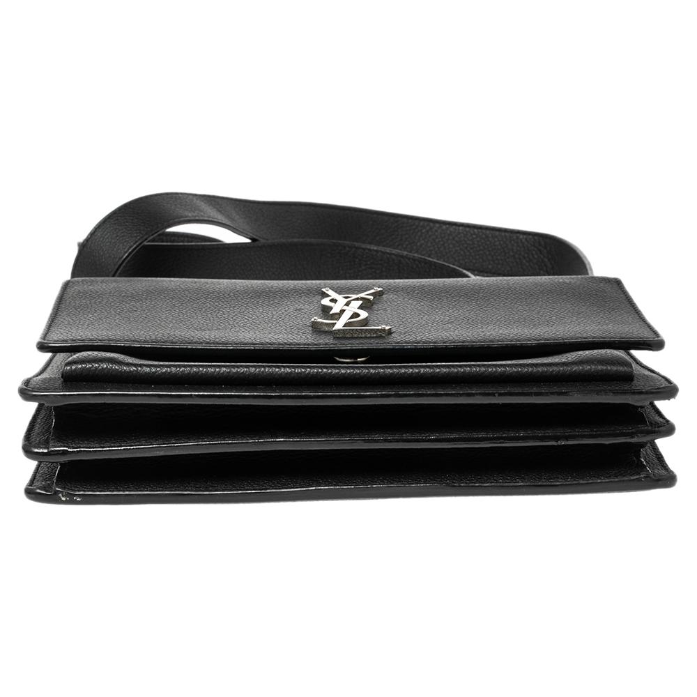 Saint Laurent Black Leather Medium Sunset Shoulder Bag 7