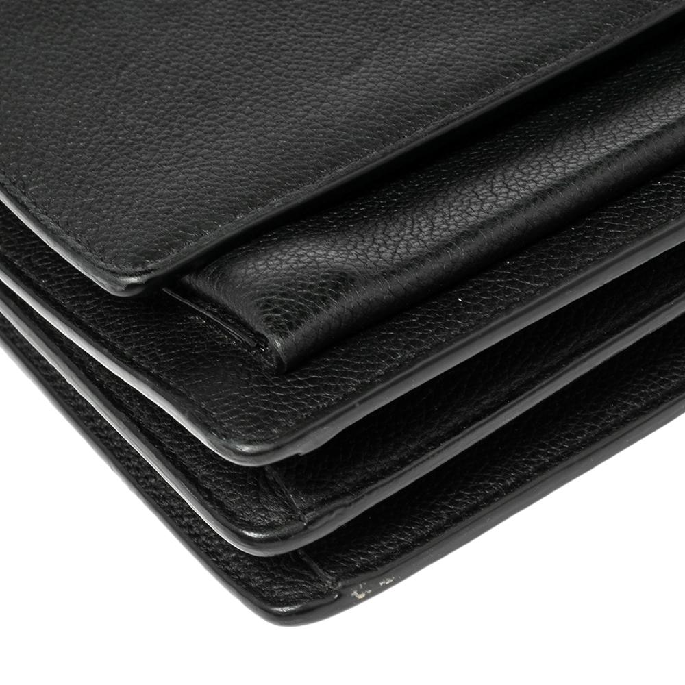 Saint Laurent Black Leather Medium Sunset Shoulder Bag 8