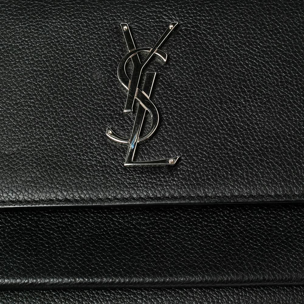 Saint Laurent Black Leather Medium Sunset Shoulder Bag 1