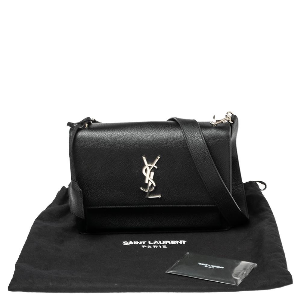 Saint Laurent Black Leather Medium Sunset Shoulder Bag 5