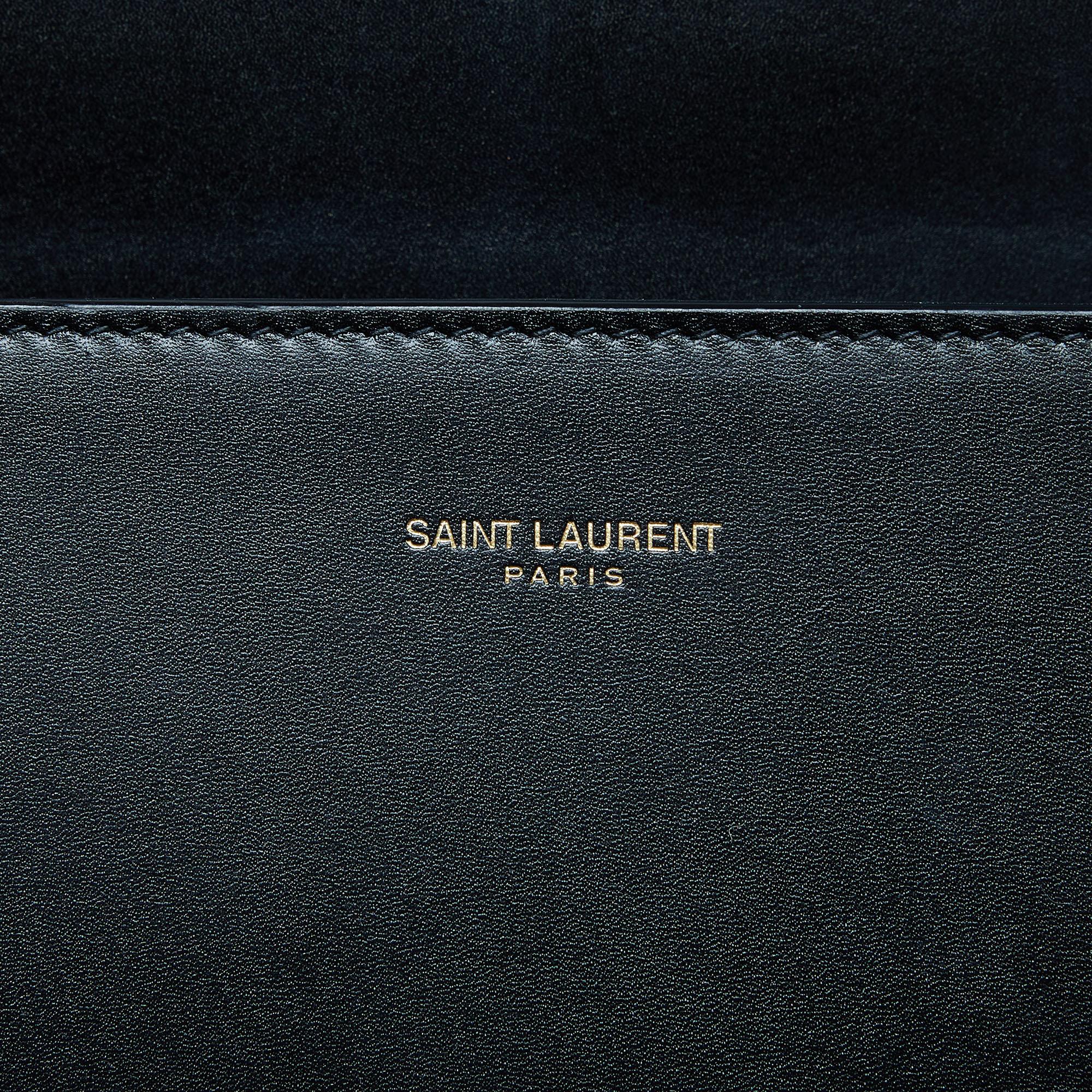 Saint Laurent Black Leather Mini Cassandra Top Handle Bag 7