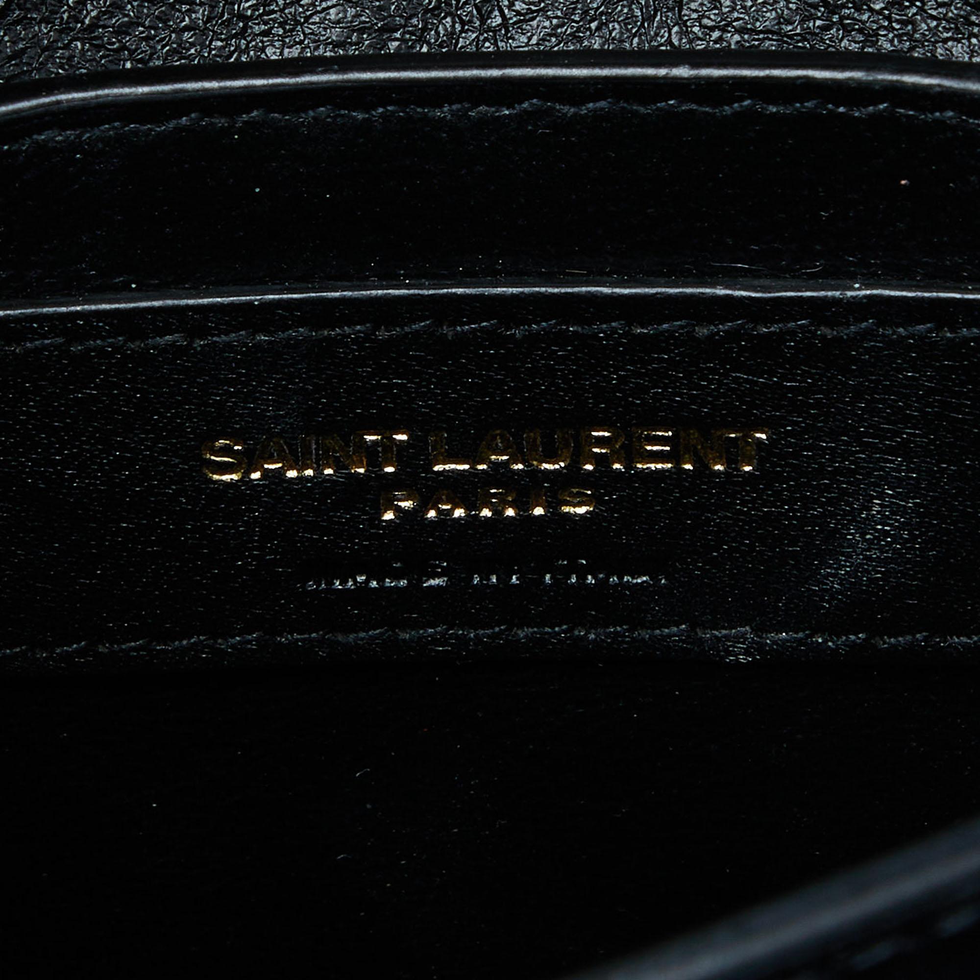 Saint Laurent Black Leather Mini Cassandra Top Handle Bag 14