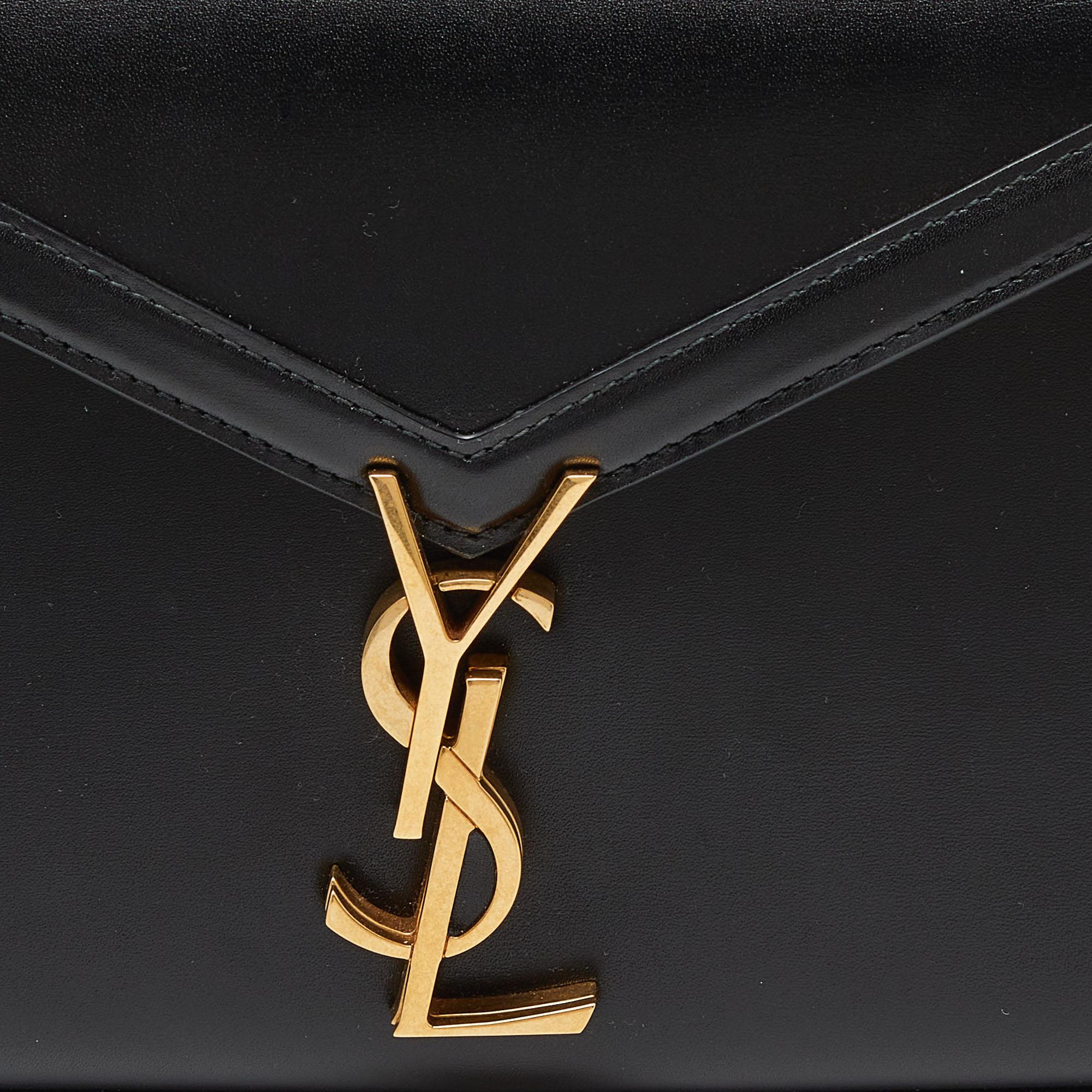 Saint Laurent Black Leather Mini Cassandra Top Handle Bag 1