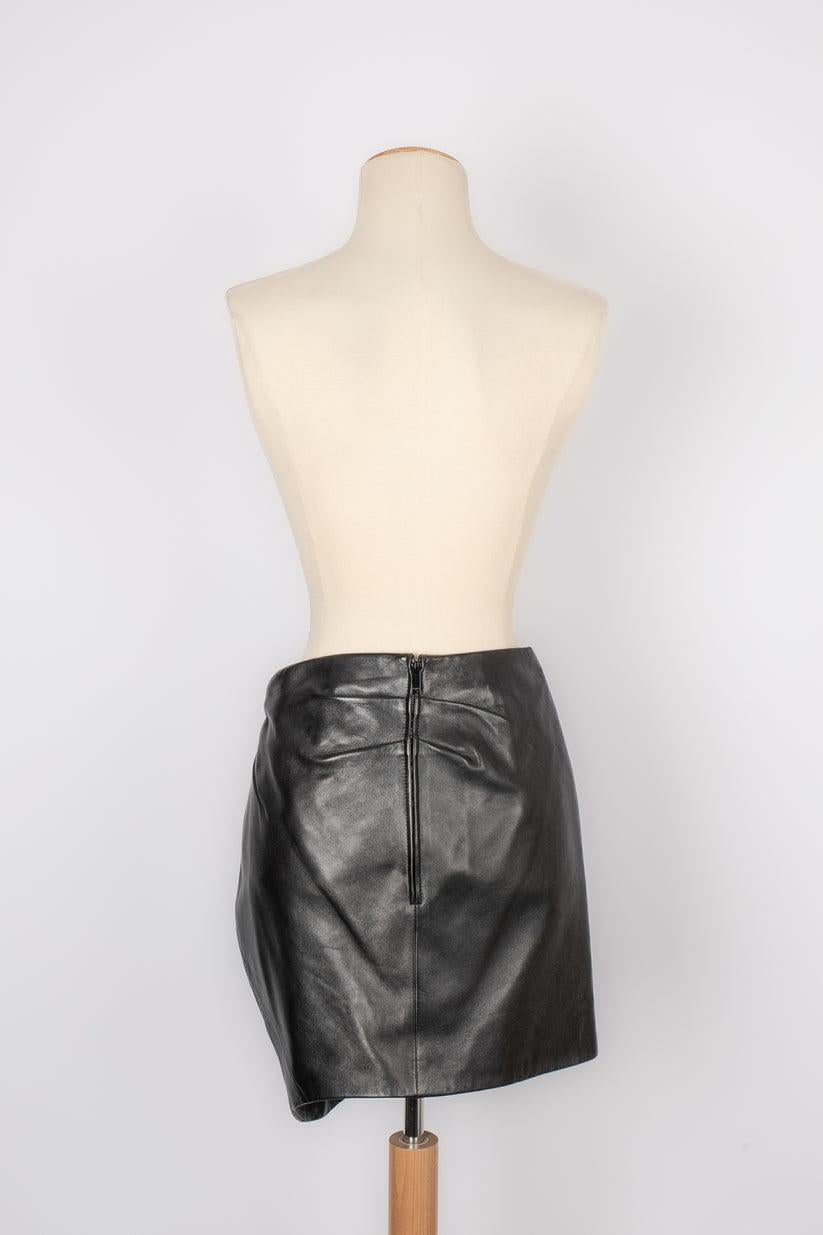 Saint Laurent Black Leather Mini Skirt Fall, 2018 In Excellent Condition For Sale In SAINT-OUEN-SUR-SEINE, FR