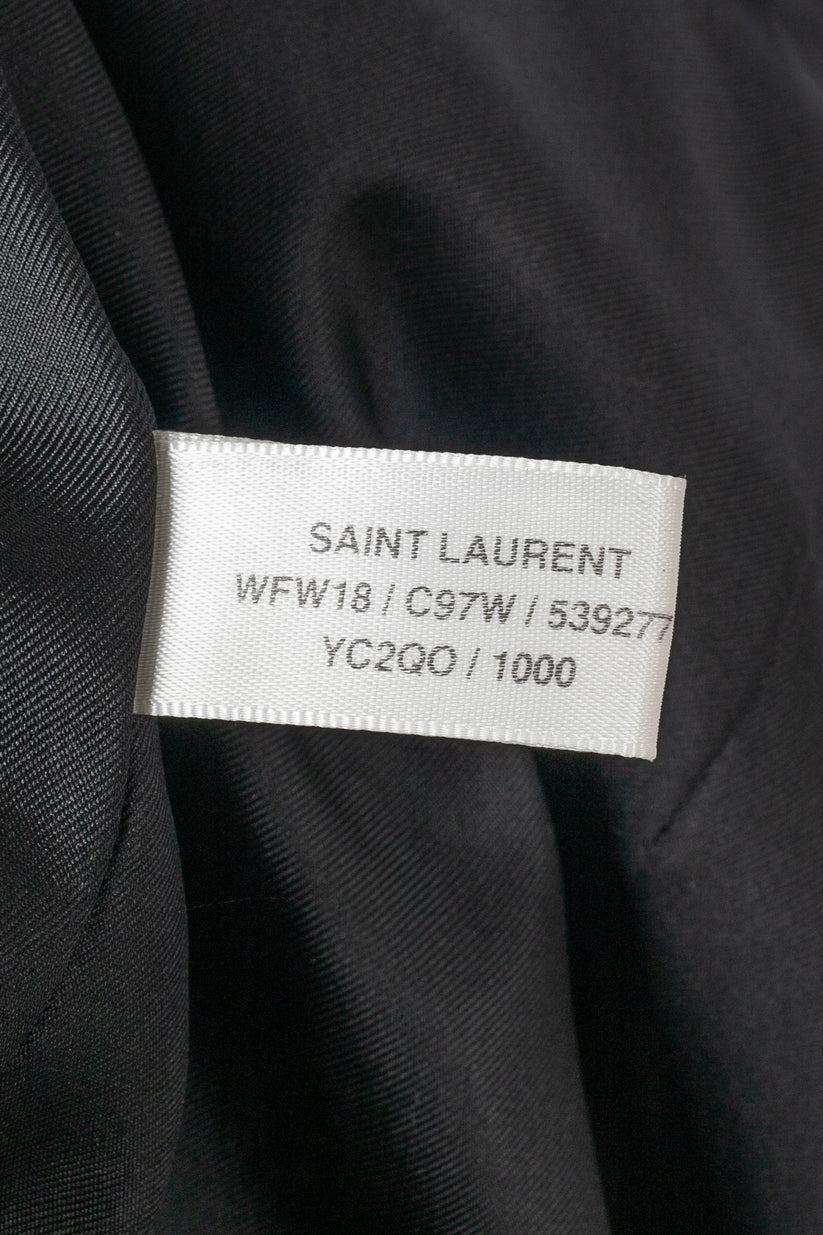 Saint Laurent Black Leather Mini Skirt Fall, 2018 For Sale 5