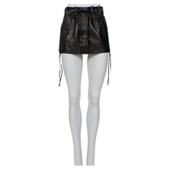 Saint Laurent Black Leather Mini Skirt - Size FR36 / S