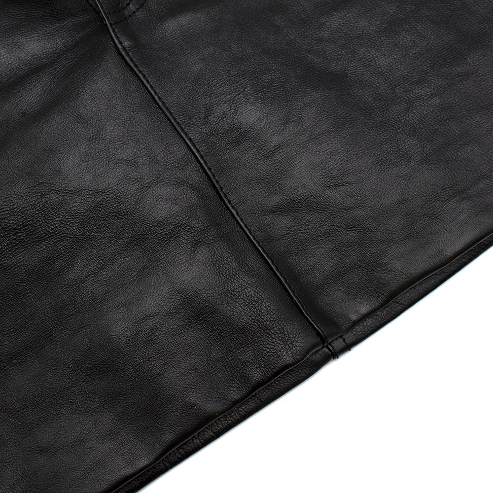 Saint Laurent Black Leather Mini Skirt - Size US 8 For Sale 2