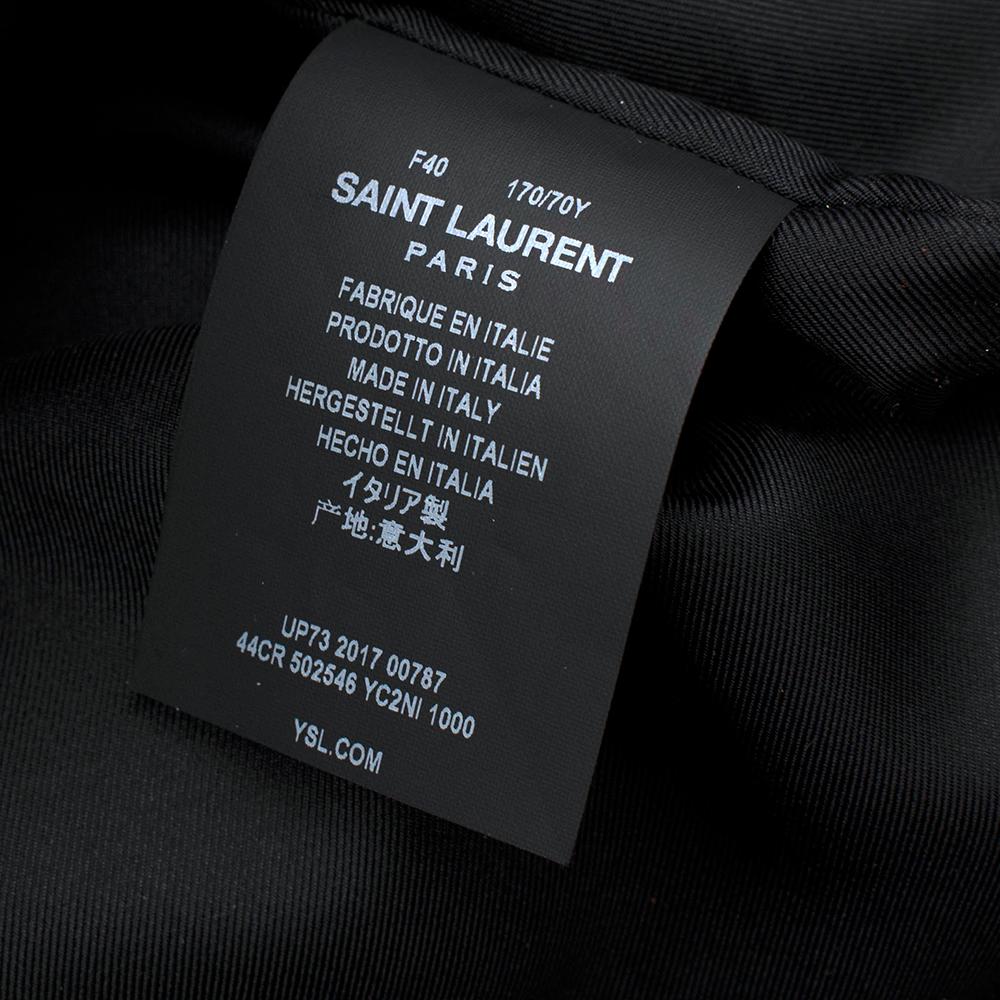 Saint Laurent Black Leather Mini Skirt - Size US 8 For Sale 3