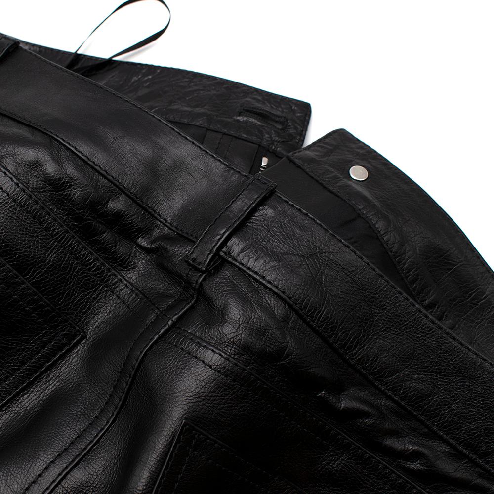 Saint Laurent Black Leather Mini Skirt - Size US 8 For Sale 4