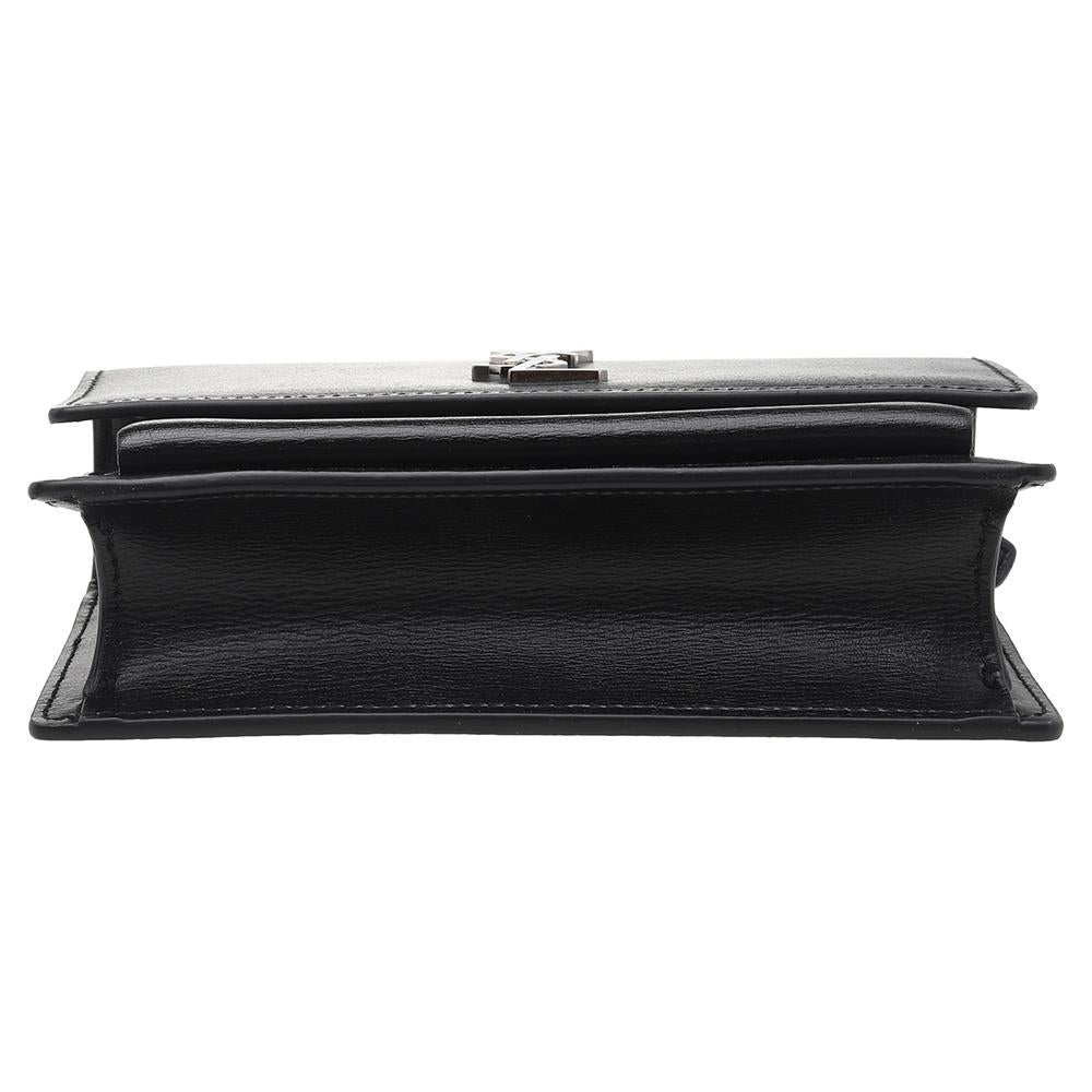 Saint Laurent Black Leather Mini Sunset Chain Bag 1