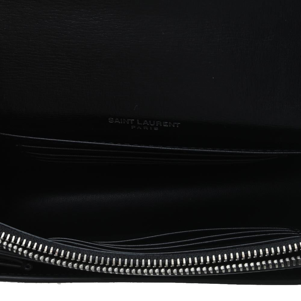 Saint Laurent Black Leather Mini Sunset Chain Bag 2