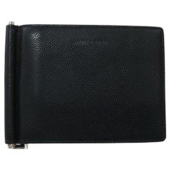 Saint Laurent Black Leather Money Clip Wallet 862904