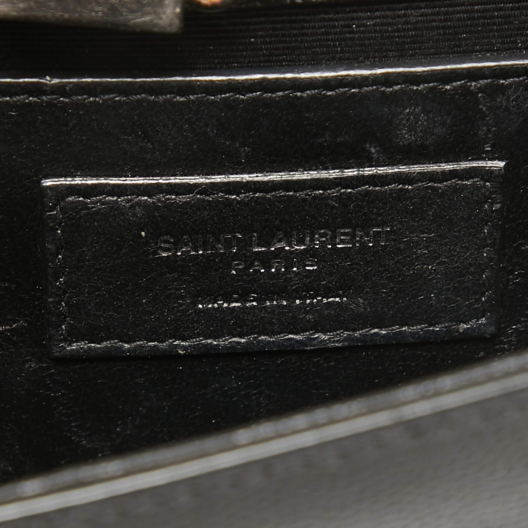 Saint Laurent Black Leather New Small Kate Wallet on Chain For Sale 5