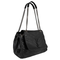 SAINT LAURENT black leather NOLITA MEDIUM MONOGRAM Shoulder Bag