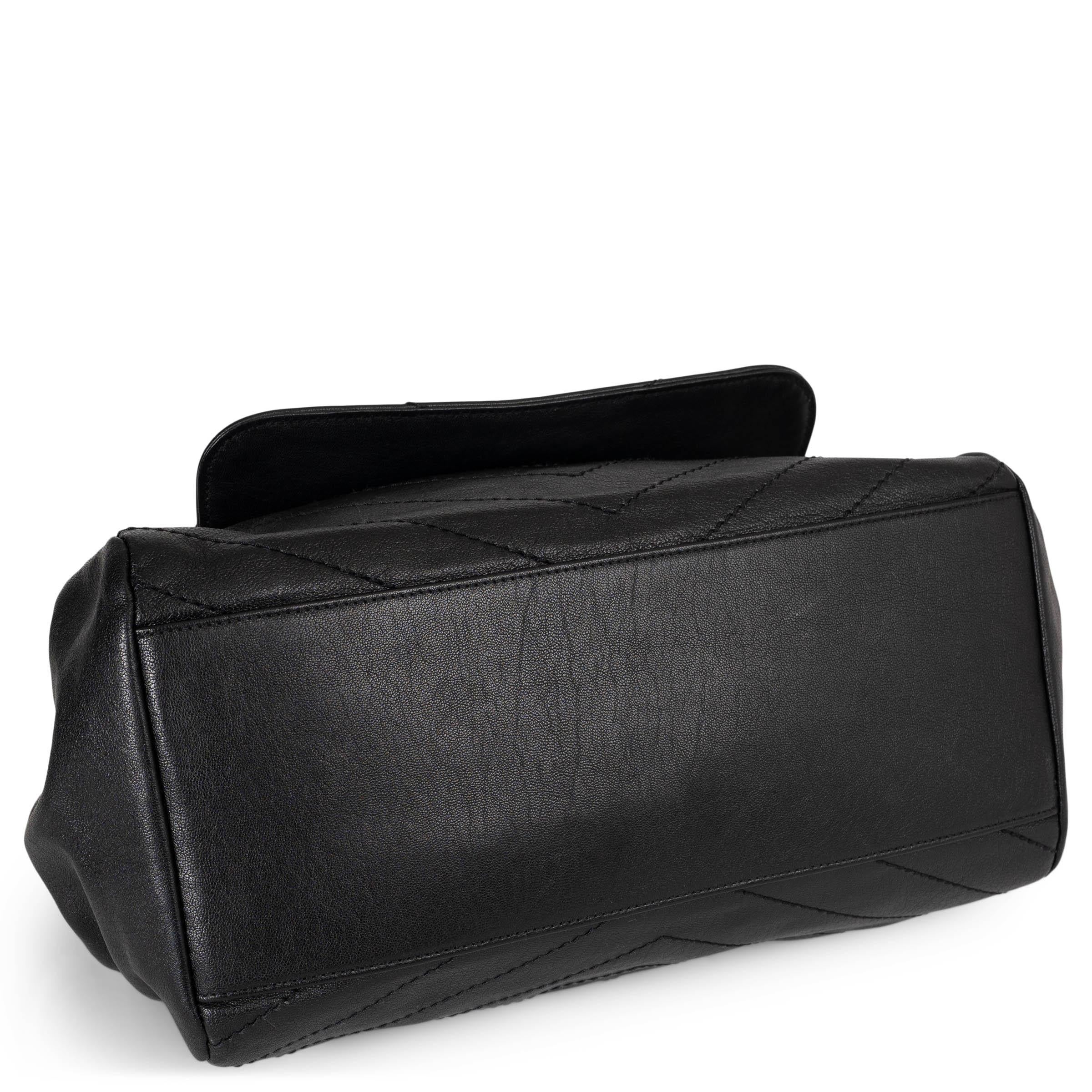 SAINT LAURENT black leather NOLITA MEDIUM MONOGRAM Shoulder Bag In Excellent Condition For Sale In Zürich, CH
