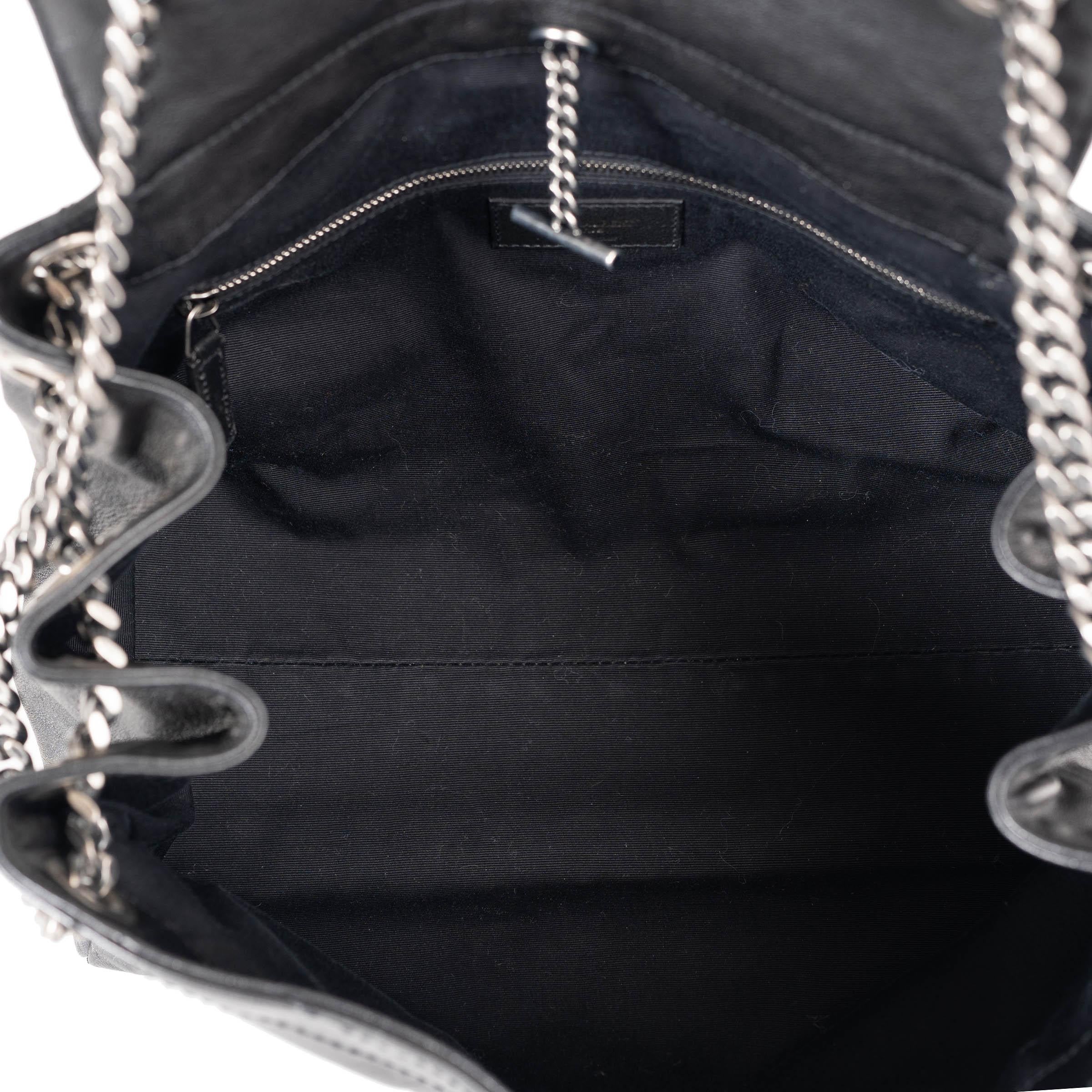 SAINT LAURENT black leather NOLITA MEDIUM MONOGRAM Shoulder Bag For Sale 1
