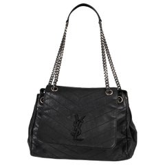 SAINT LAURENT Borsa a tracolla NOLITA MEDIUM MONOGRAM in pelle nera