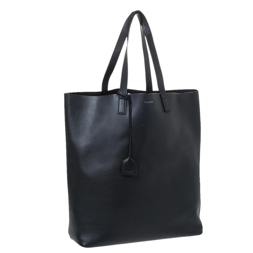 north south leather tote