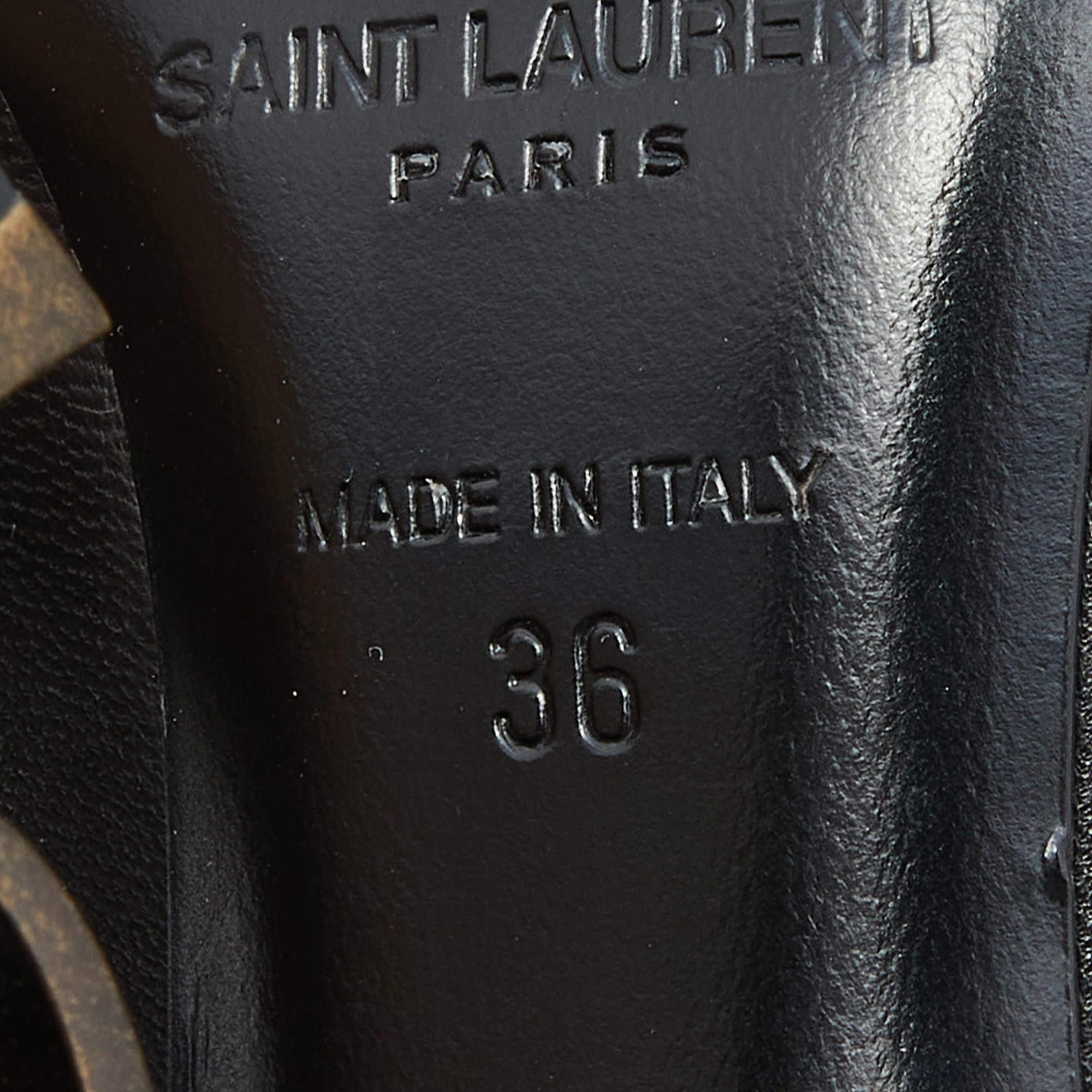 Saint Laurent Black Leather Opyum Pointed Toe Pumps Size 36 3